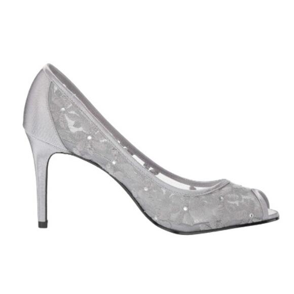 Adrianna PAPELL Women\' WIDE WIDTH Frances Silver Mesh Heels Shoes Pumps | 10W main image 4